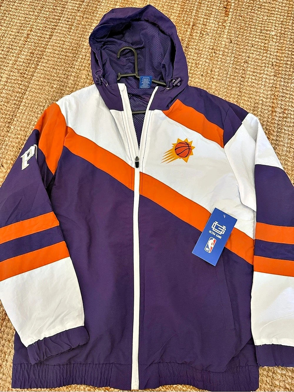 Ultra Game Phoenix Suns NBA Full-Zip Hooded Windbreaker Jacket Full-Zip Hooded